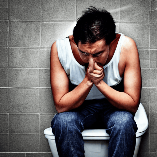 Man on the toilet because he ate Food That Causes Constipation